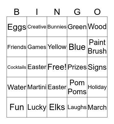 March Craftini 2 Bingo Card