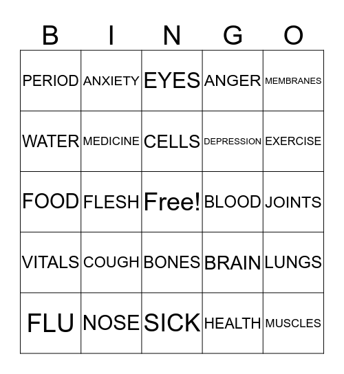 NURSING GROUP Bingo Card