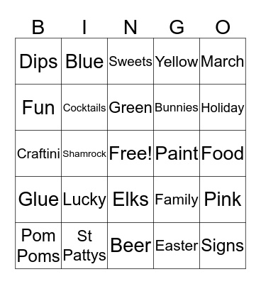 March Craftini 3 Bingo Card