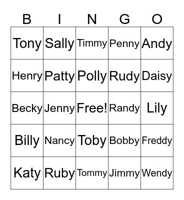 Lesson 6 Bingo Card