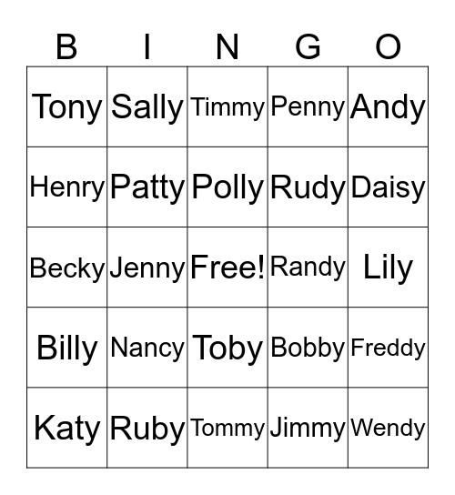 Lesson 6 Bingo Card