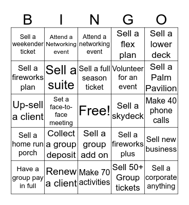 Sales Bingo Card