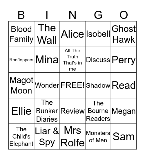 Carnegie Bingo Card
