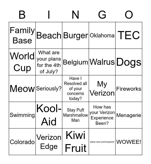 Bingo Card