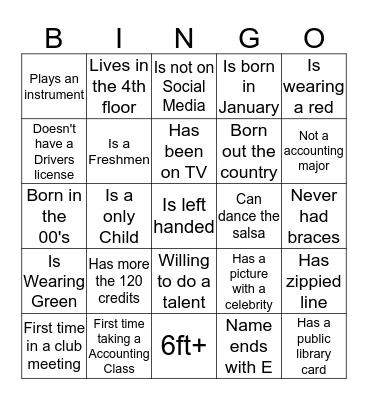 Find someone who... Bingo Card