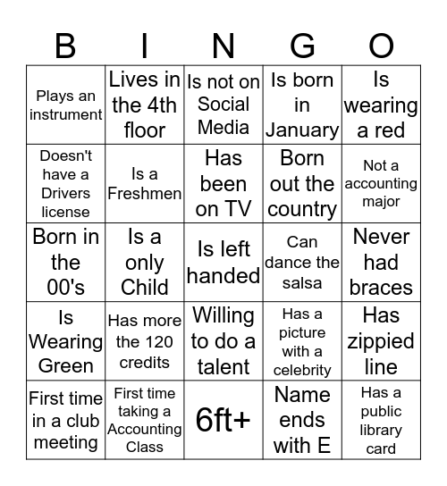 Find someone who... Bingo Card