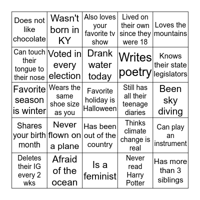 Bingo Card