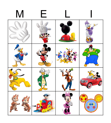 Mickey Mouse Clubhouse Bingo Card