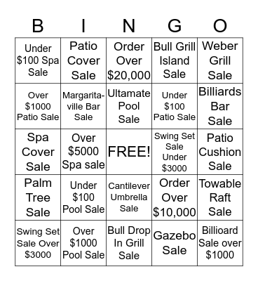 Sales Bingo Card