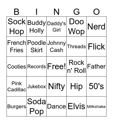 Father-Daughter Dance Bingo Card