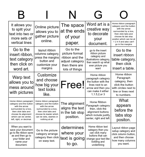 Word review bingo for Deven C Bingo Card