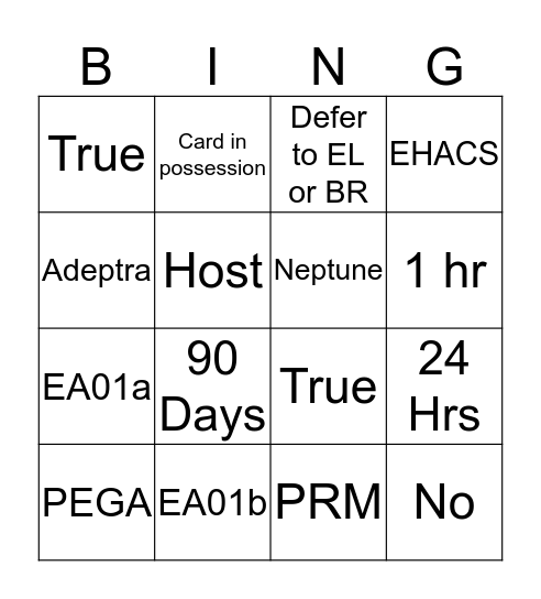 TD Debit Bingo  Bingo Card