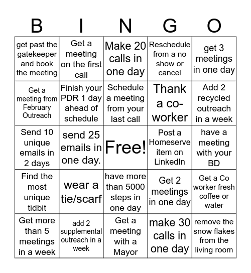 BDS BINGO Card