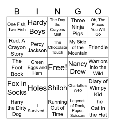 Literary Bingo - 03/05/2020 Bingo Card