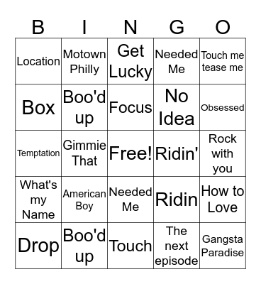 BSA Musical Bingo Card
