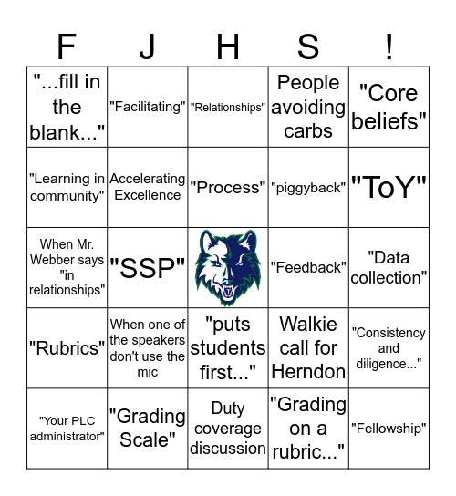 TIMBERWOLF BINGO Card