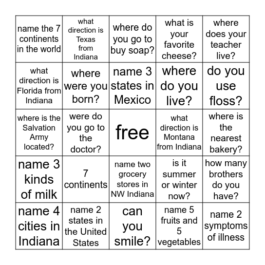 Bingo Card