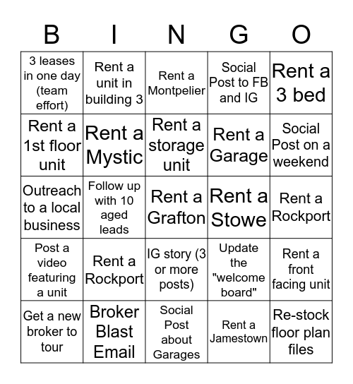 Alexan Wrentham BINGO! Bingo Card