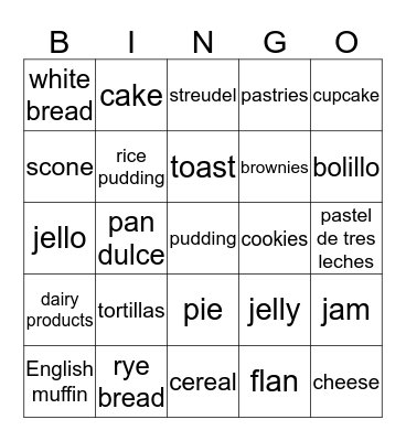 Margarita's Bingo Card Bingo Card