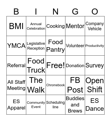 SCL Bingo Card