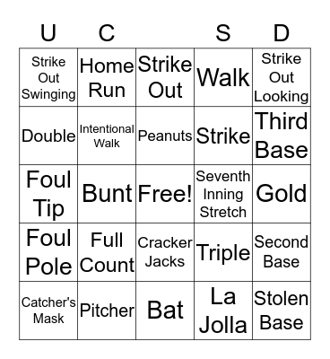 Baseball Bingo Card