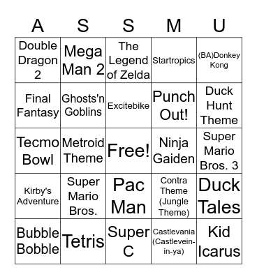 Round 7 (Nintendo Themes) - Four Corners Bingo Card