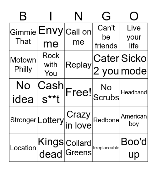 BSA Musical Bingo Card