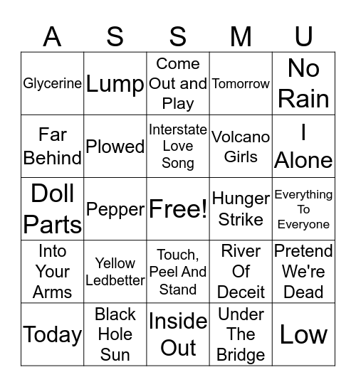 Round 8 (Grunge) - Postage Stamp Bingo Card