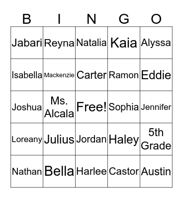 OUR CRAZY CLASS Bingo Card