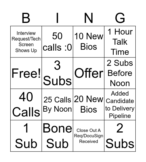 BING(o) Bingo Card
