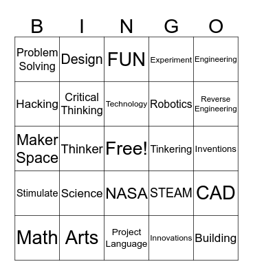 STEM Bingo Card