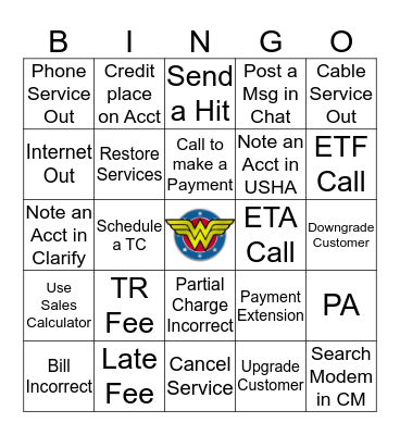 Warriors Bingo Card