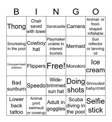 Poolside Bingo - Hacienda Los Rios Edition Bingo Card