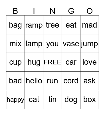 ASL BINGO - FINGERSPELLING Bingo Card