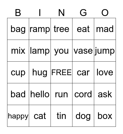 ASL BINGO - FINGERSPELLING Bingo Card