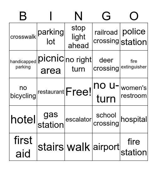 Symbols Bingo Card