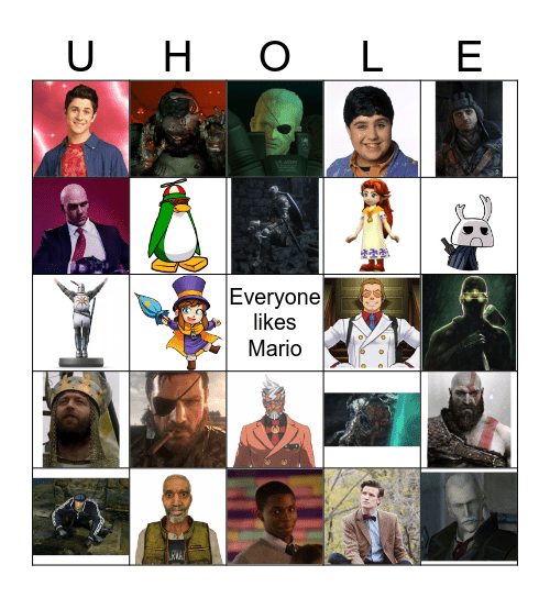 Favorite Character Bingo Card