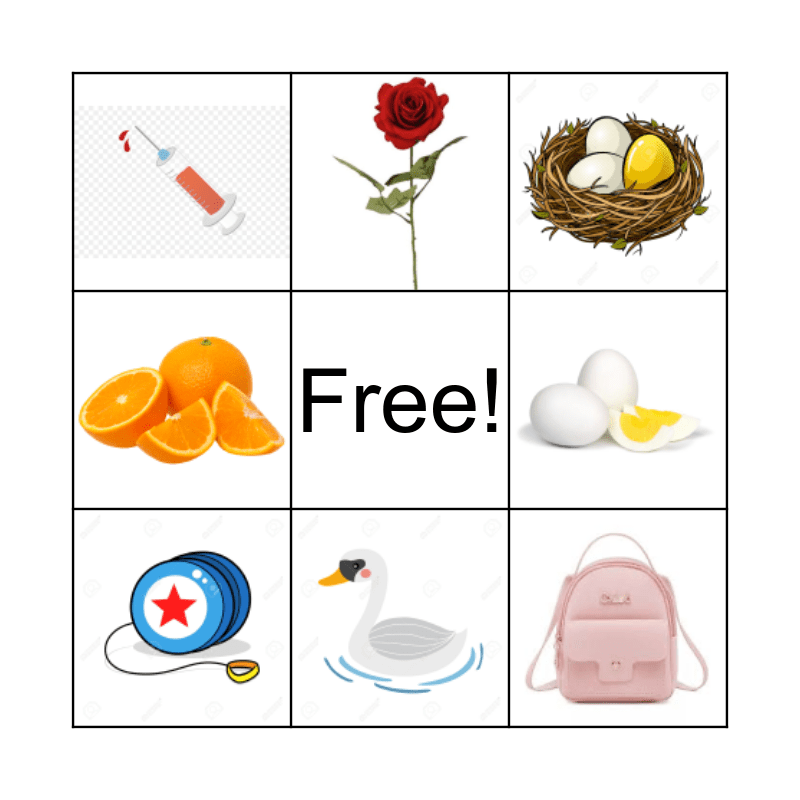 Kinder Bingo Card