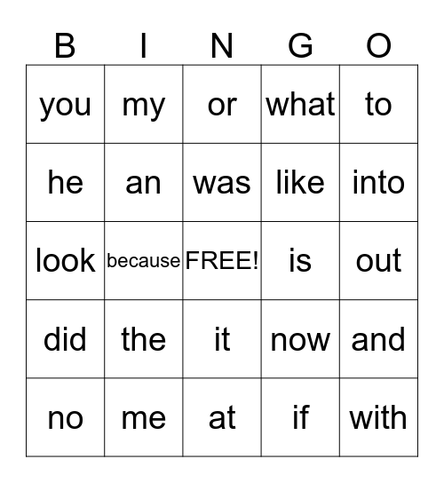 Site Word Bingo Group #4 Bingo Card