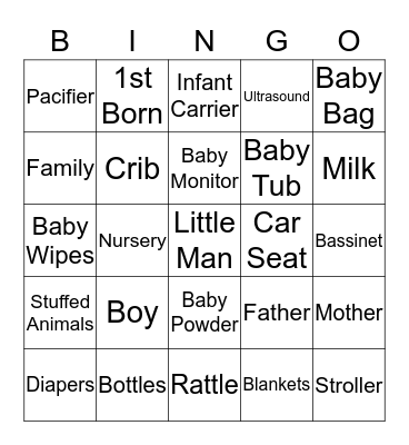 Little Man (Mustaches and Bow Ties) Bingo Card