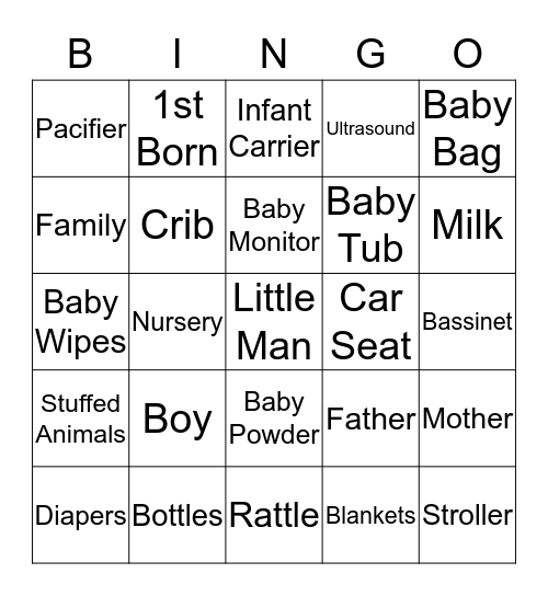 Little Man (Mustaches and Bow Ties) Bingo Card