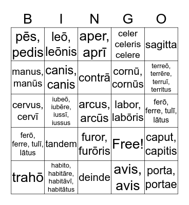 Labōrēs Herculis Bingo Card