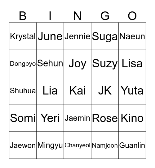 ENA92KIYONG Bingo Card