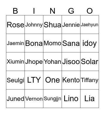 BINGO ENA95LTY Bingo Card