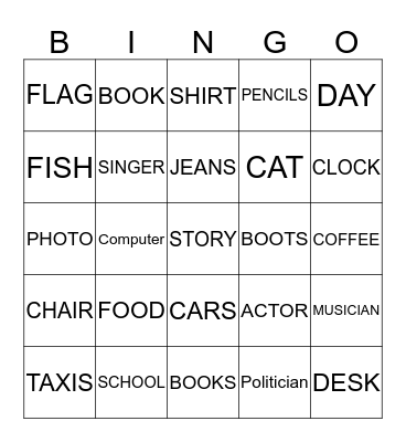 NOUNS Bingo Card