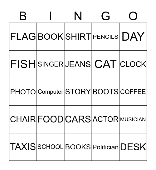 NOUNS Bingo Card