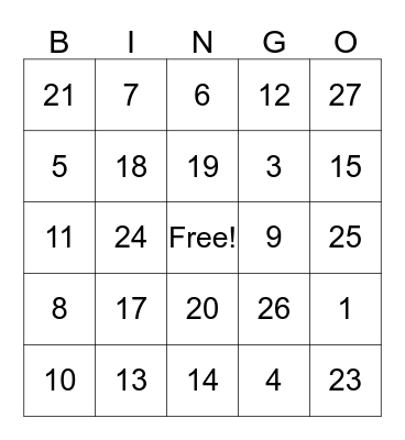 People Team Bingo Card