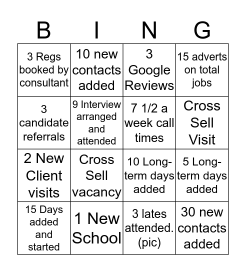 TEMPEST BINGO! Bingo Card
