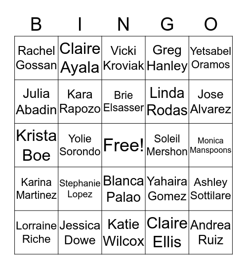 Acorn Kick Off Party Bingo Card