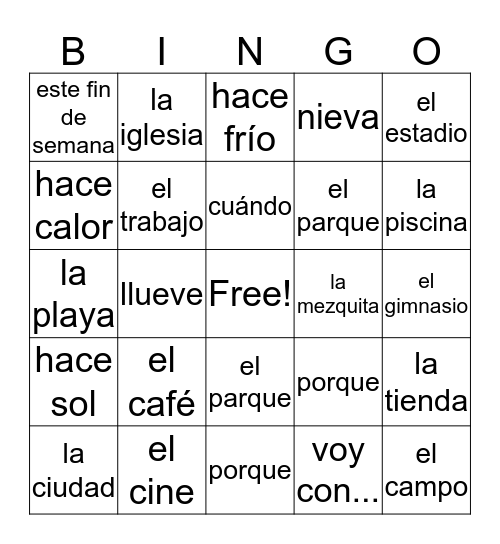 4.2 Bingo Card